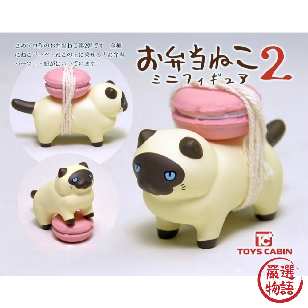 現貨 日本ToysCabin扭蛋便當喵喵P2 全五種 辦公室小物 黑貓 灰貓 茶白貓 暹羅貓 轉蛋 公仔 模型 日本進口-圖片-4