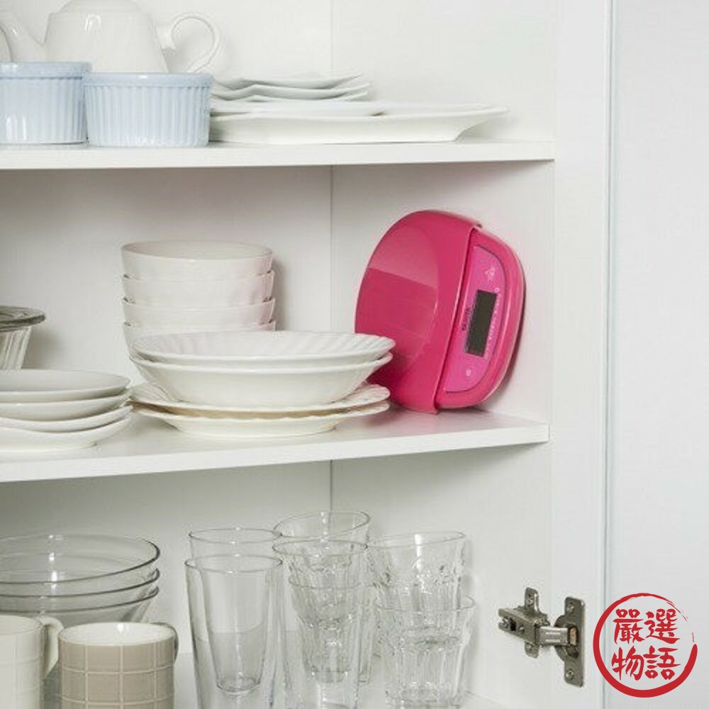 日本進口 迷你秤 TANITA料理電子秤KD313 最大計量3kg|桃紅色 白色 磅秤 咖啡秤 料理秤 秤重器-圖片-3