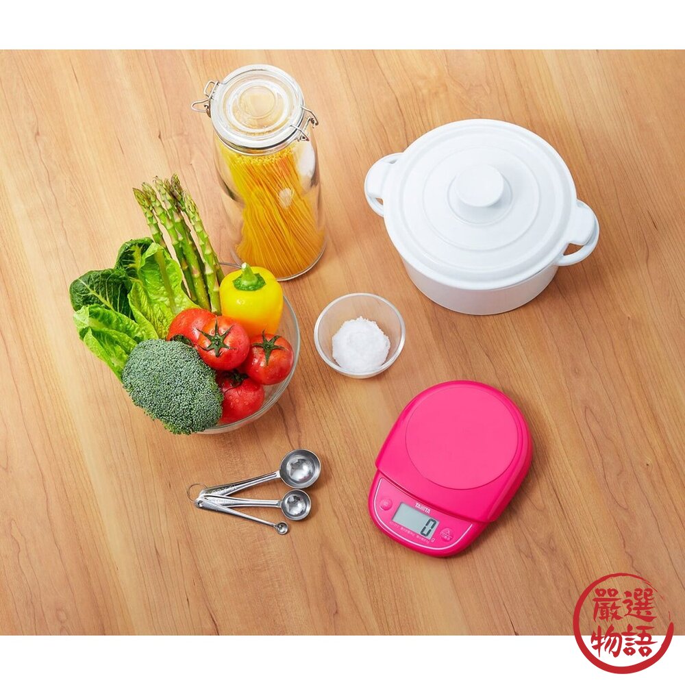 日本進口 迷你秤 TANITA料理電子秤KD313 最大計量3kg|桃紅色 白色 磅秤 咖啡秤 料理秤 秤重器-圖片-5