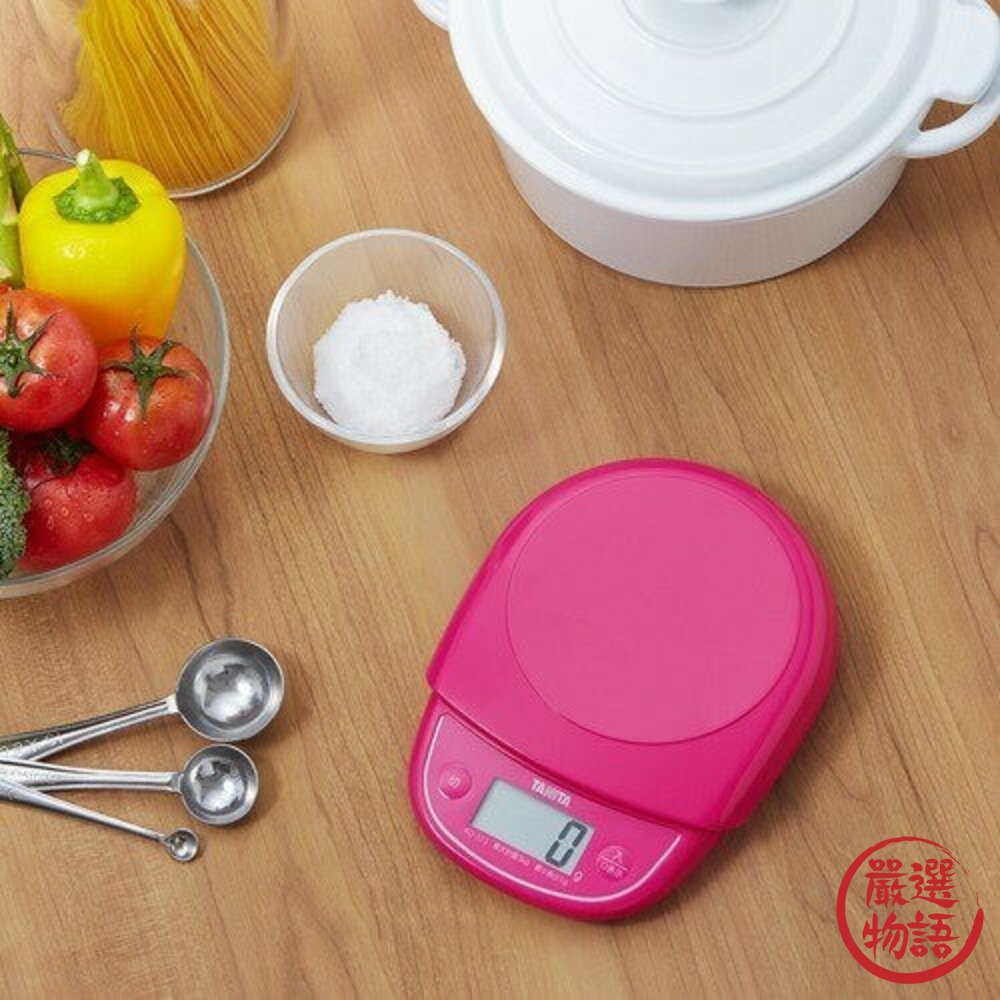 日本進口迷你秤TANITA料理電子秤KD313最大計量3kg|桃紅色白色磅秤咖啡秤料理秤秤重器