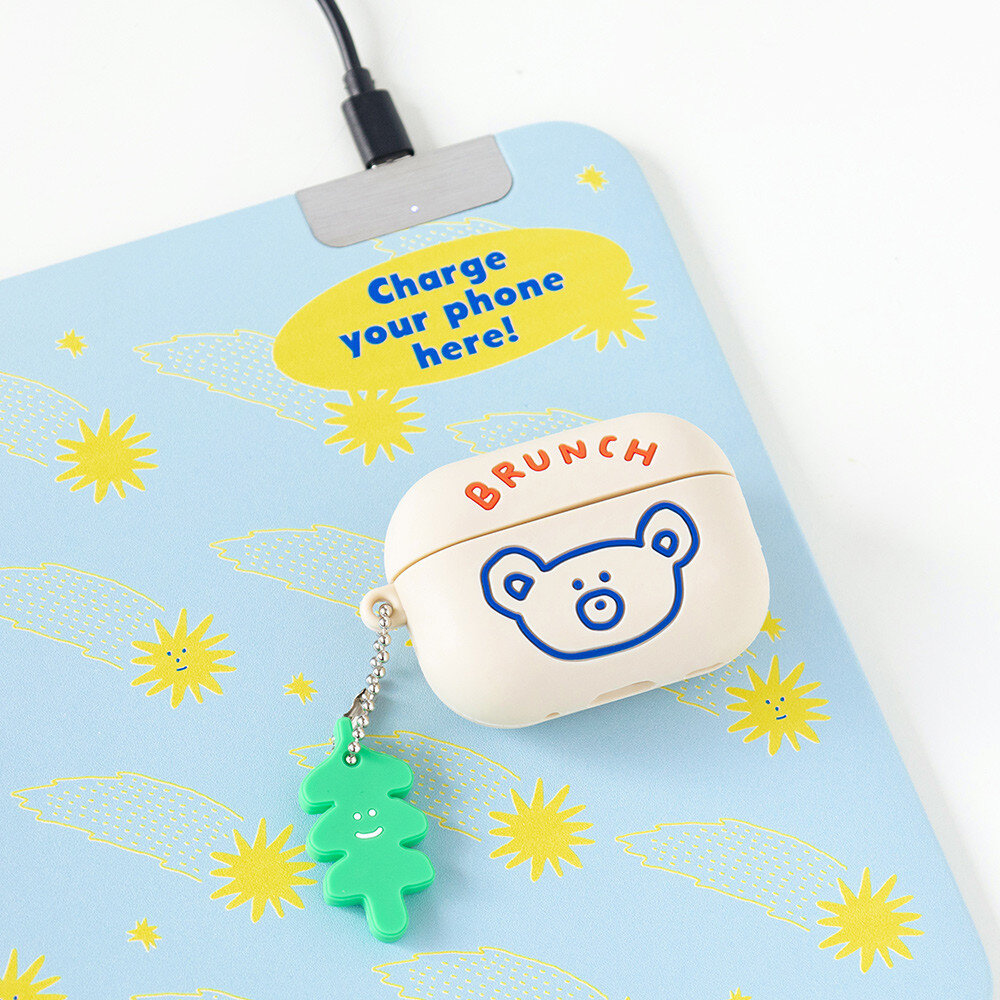 SF-020540-韓國文創Romane早午餐兄弟 AirPods Pro2矽膠保護套 耳機保護套 耳機殼 耳機保護殼 小熊 日本進口