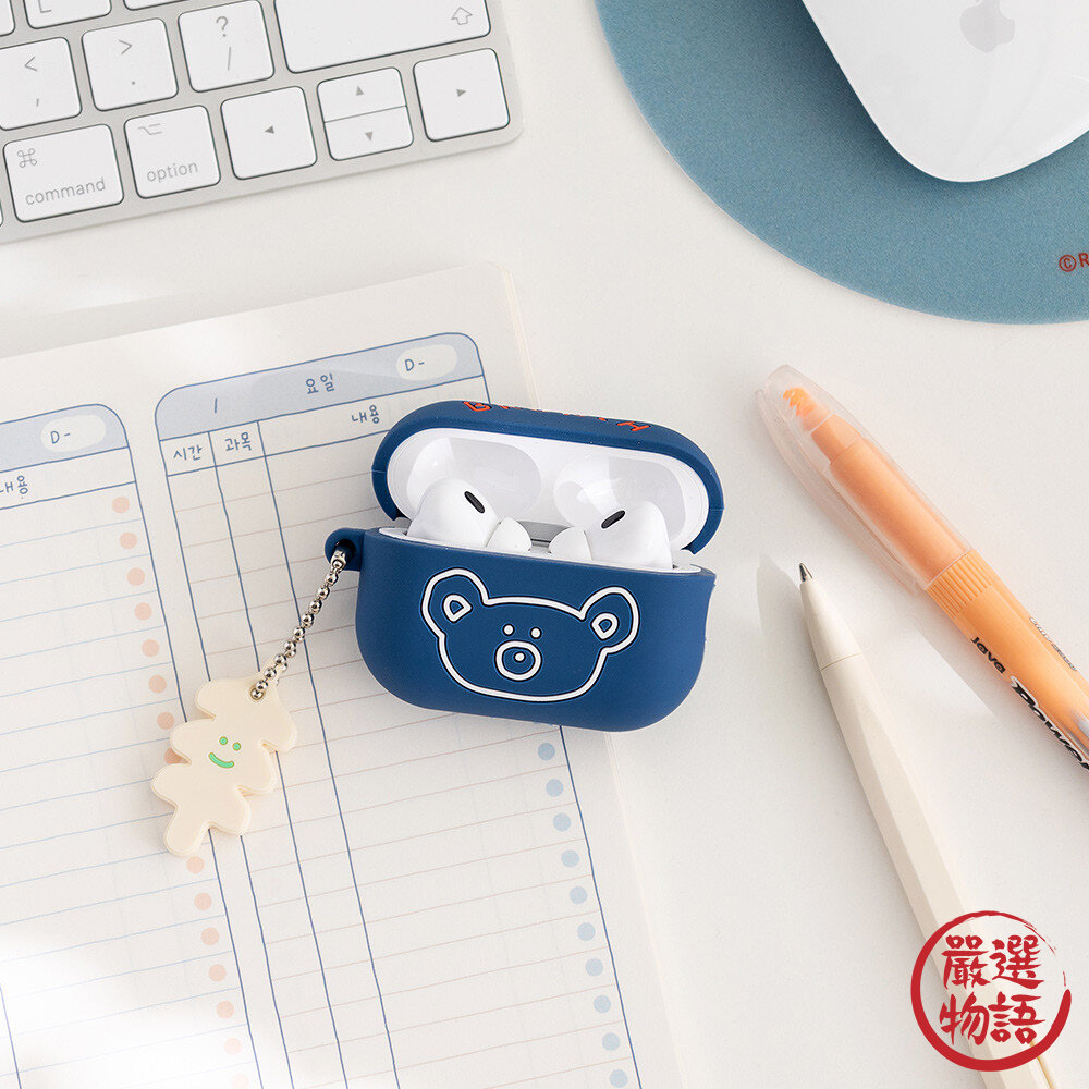 韓國文創Romane早午餐兄弟 AirPods Pro2矽膠保護套 耳機保護套 耳機殼 耳機保護殼 小熊 日本進口-圖片-1