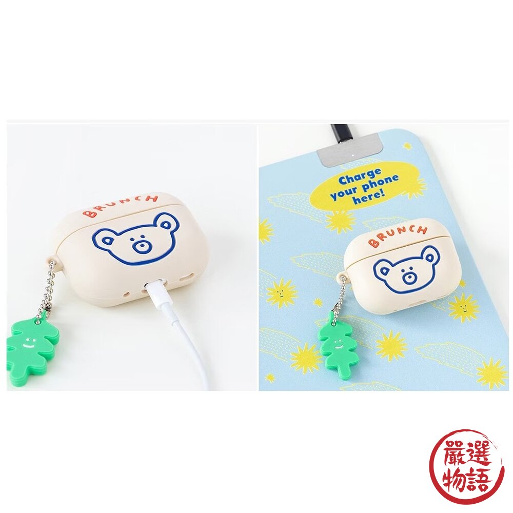 韓國文創Romane早午餐兄弟 AirPods Pro2矽膠保護套 耳機保護套 耳機殼 耳機保護殼 小熊 日本進口-圖片-7