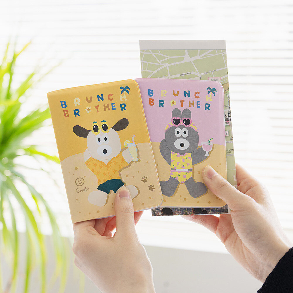 SF-020547-韓國文創Romane早午餐兄弟PVC折疊護照保護套 Ver.2 護照夾 護照套 護照收納 保護套 日本進口