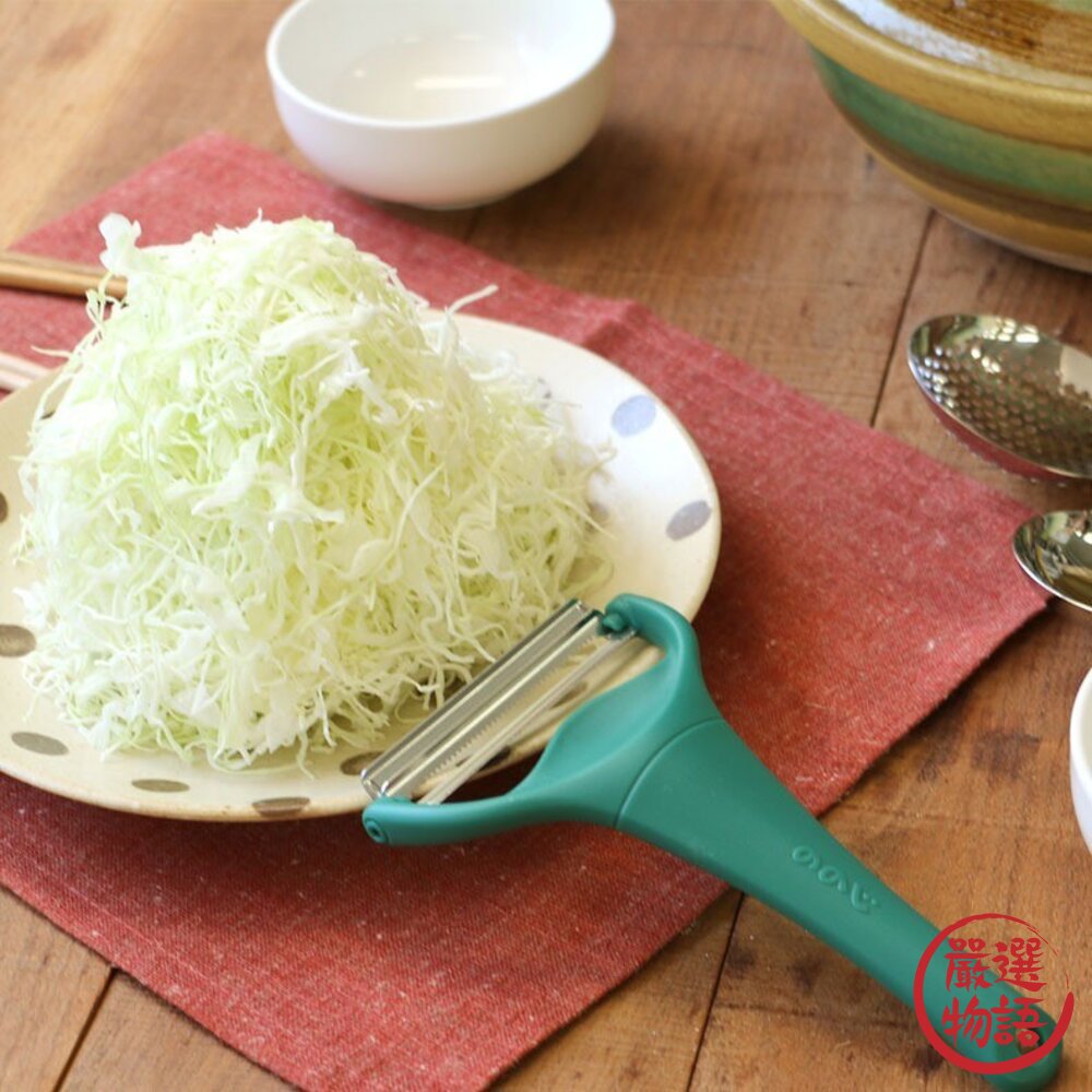 日本熱銷 雙刀刃刨絲刀Max版 NONOJI 雙倍快速 專利不鏽鋼 生菜沙拉 高麗菜刨絲刀 刨刀 刨片器 日本進口 封面照片