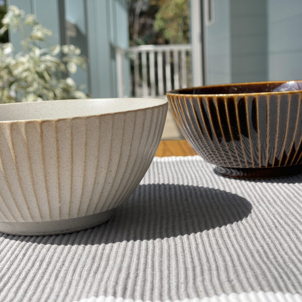 SF-020567-日本美濃燒華蝶扇陶瓷餐碗 日式餐具 14cm 咖啡 白色 湯碗 飯碗 茶碗 日式餐碗 陶瓷器皿 小缽  日本進口