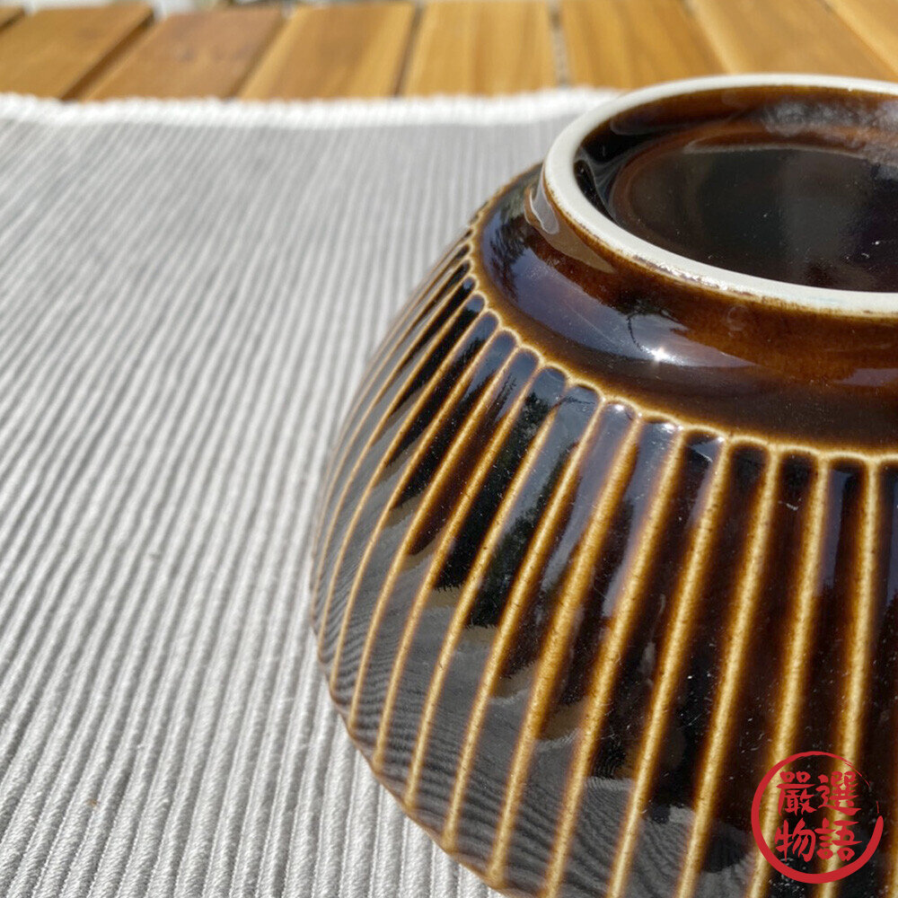 日本美濃燒華蝶扇陶瓷餐碗 日式餐具 14cm 咖啡 白色 湯碗 飯碗 茶碗 日式餐碗 陶瓷器皿 小缽 日本進口-圖片-5