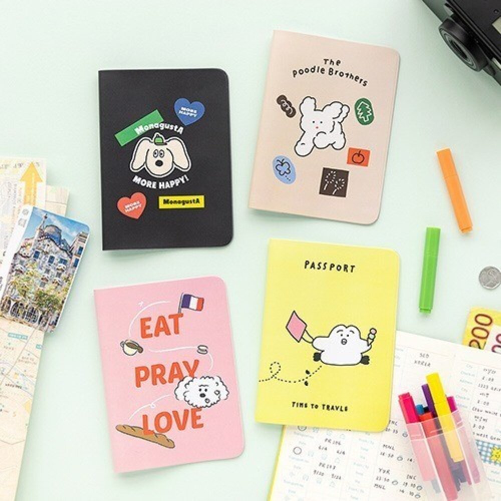 SF-020618-韓國代購 Romane 早午餐兄弟 PVC折疊護照保護套 四款｜護照夾 護照套 護照收納 護照 保護套 日本進口