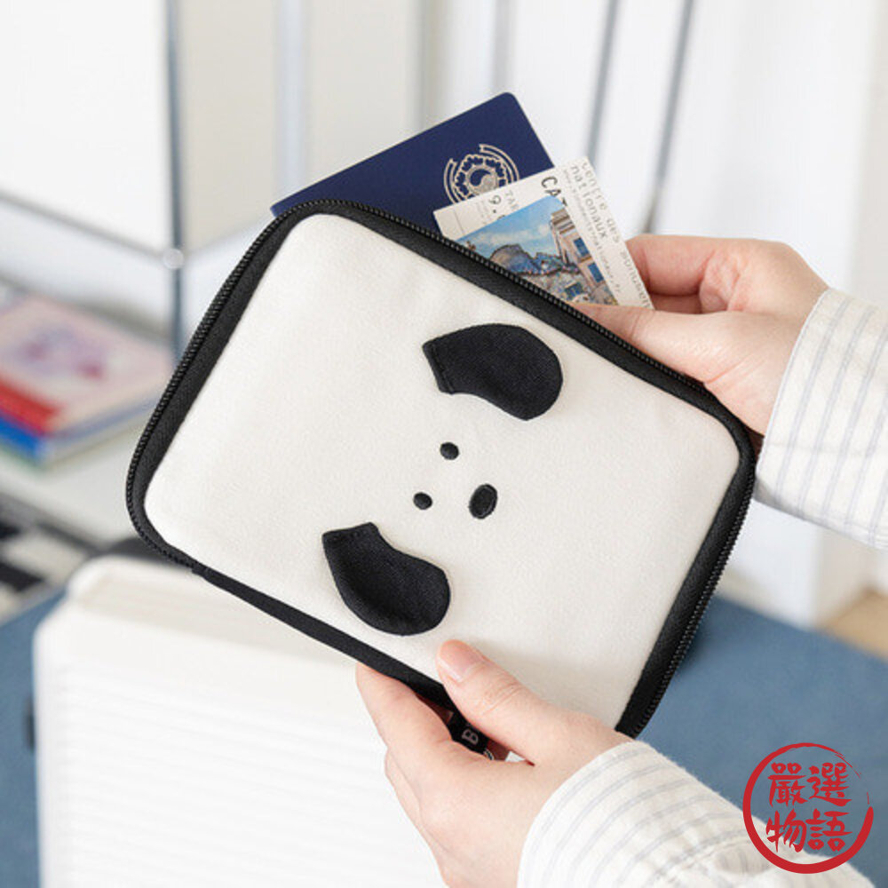 韓國代購 Romane早午餐兄弟多夾層護照包 貓咪 狗狗 Pompom 護照包 護照套 護照夾 護照錢包 日本進口-圖片-1