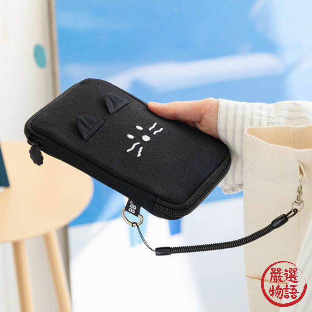 韓國代購 Romane早午餐兄弟多夾層護照包 貓咪 狗狗 Pompom 護照包 護照套 護照夾 護照錢包 日本進口-圖片-2