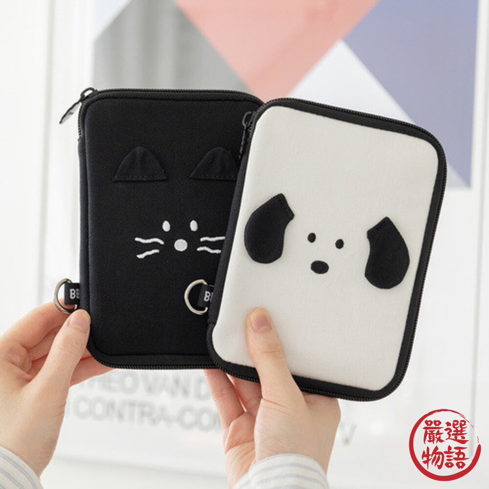 韓國代購 Romane早午餐兄弟多夾層護照包 貓咪 狗狗 Pompom｜護照包 護照套 護照夾 護照錢包 日本進口 封面照片