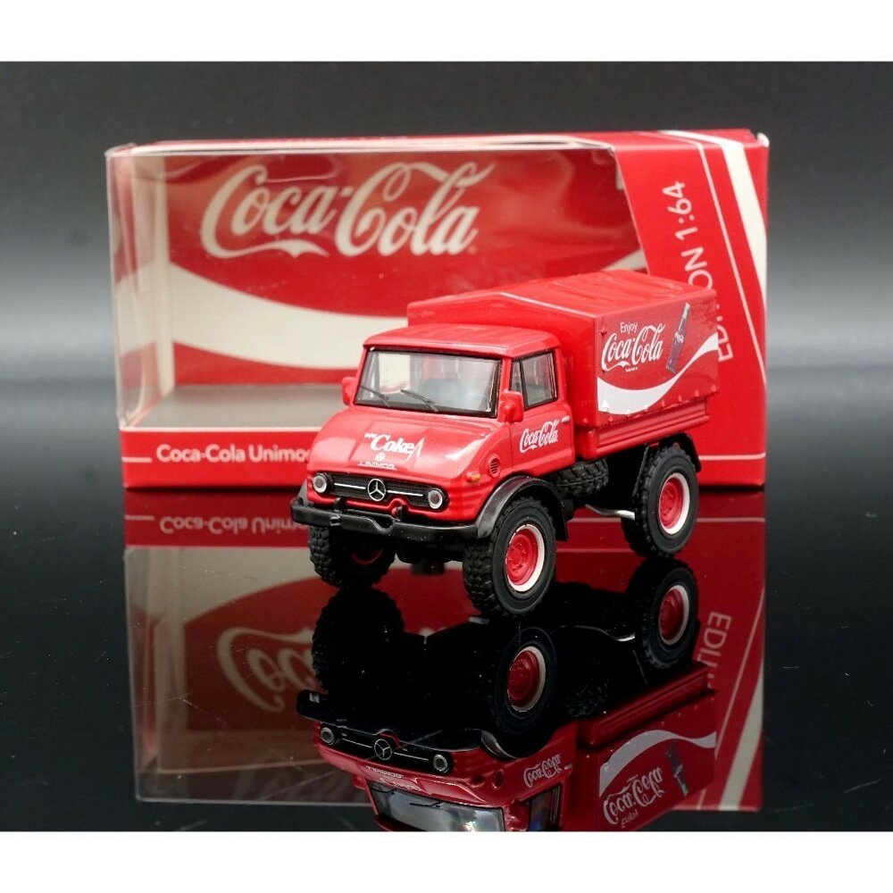 SF-020637-現貨 Schuco可口可樂聯名款模型合金車｜UNIMOG 406 Tiny 微影 coca-cola 日本進口