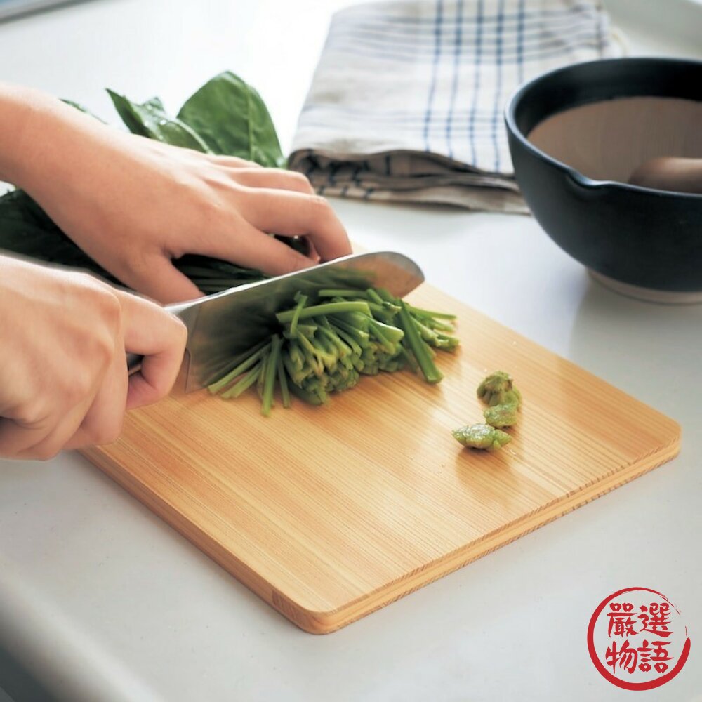 現貨 日本製美濃燒檜木輕薄型砧板|京都活具 餐廚用具 檜木砧板 木砧板 菜板 切菜板 切肉板 長形砧板 日本進口-圖片-2