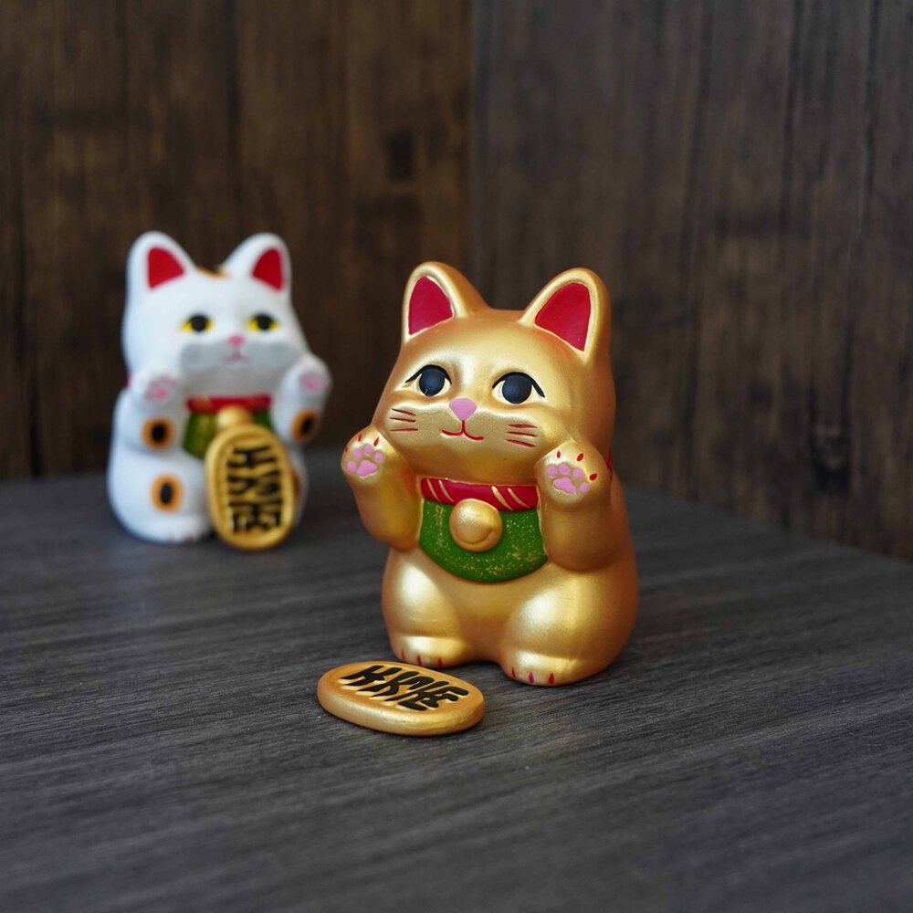 SF-020678-招財小物 RYUKODO 龍虎堂 貼臉 招財貓 招財擺飾 招財貓擺飾 入厝禮物  開店送禮 過年擺飾