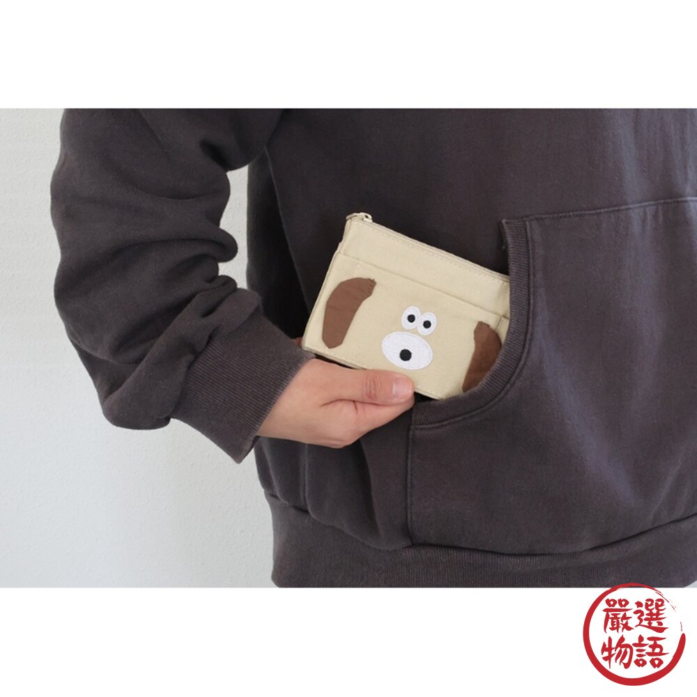 韓國 Romane 狗狗 兔兔 票卡夾 卡片零錢包 錢包 票卡包 零錢包 卡包 韓國文創 可愛錢包 包包 日本進口-圖片-4