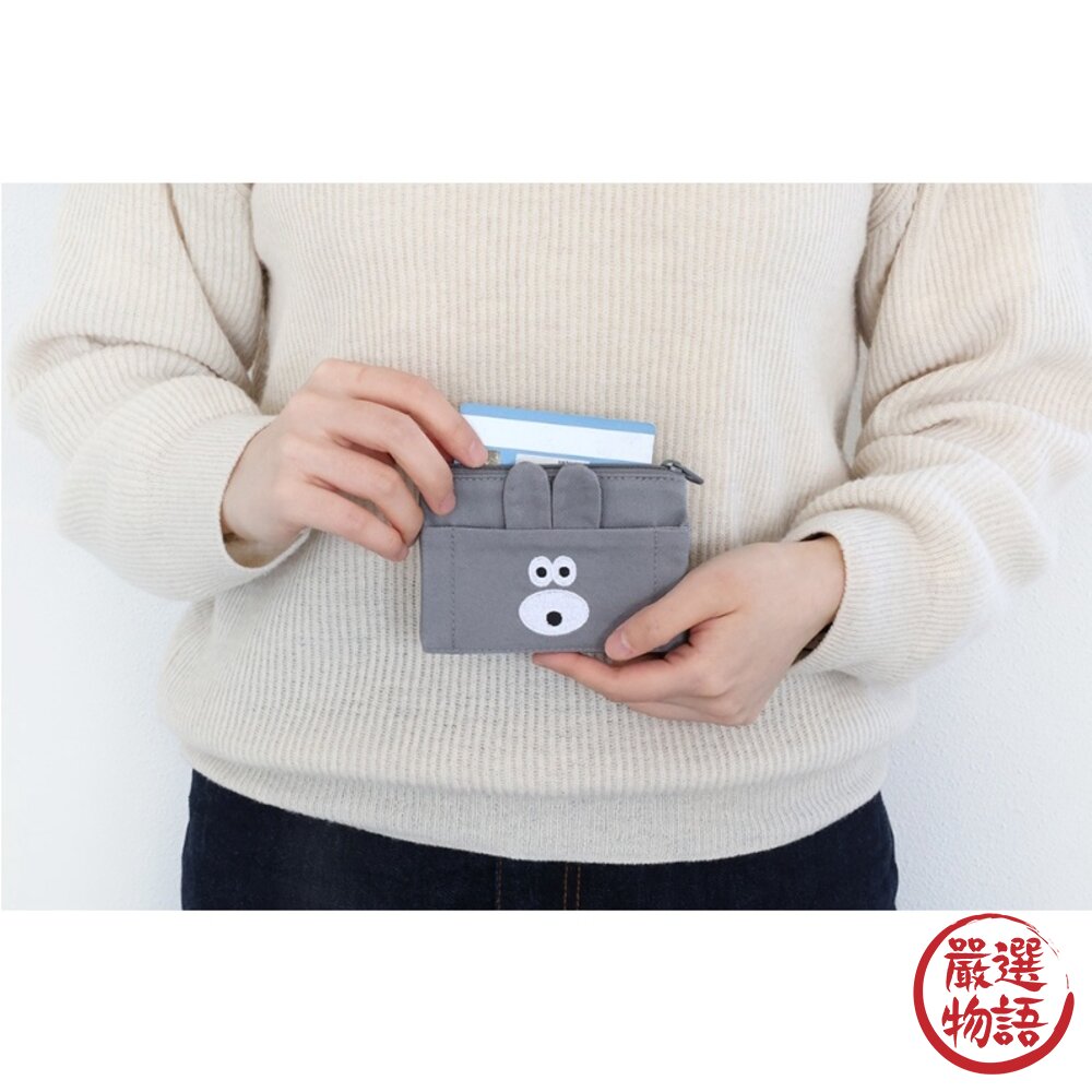 韓國 Romane 狗狗 兔兔 票卡夾 卡片零錢包 錢包 票卡包 零錢包 卡包 韓國文創 可愛錢包 包包 日本進口-圖片-6
