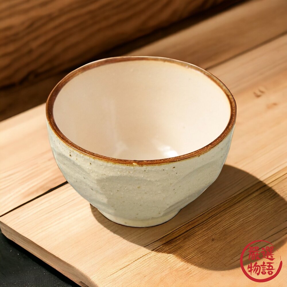 日本製 削角陶瓷飯碗 杏白色 飯碗 陶瓷碗 餐碗 湯碗 斗笠碗 日本碗 碗盤 日式碗 優格碗 可微波碗 日本進口-圖片-3