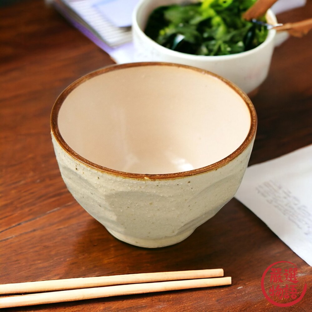 日本製 削角陶瓷飯碗 杏白色 飯碗 陶瓷碗 餐碗 湯碗 斗笠碗 日本碗 碗盤 日式碗 優格碗 可微波碗 日本進口-圖片-4