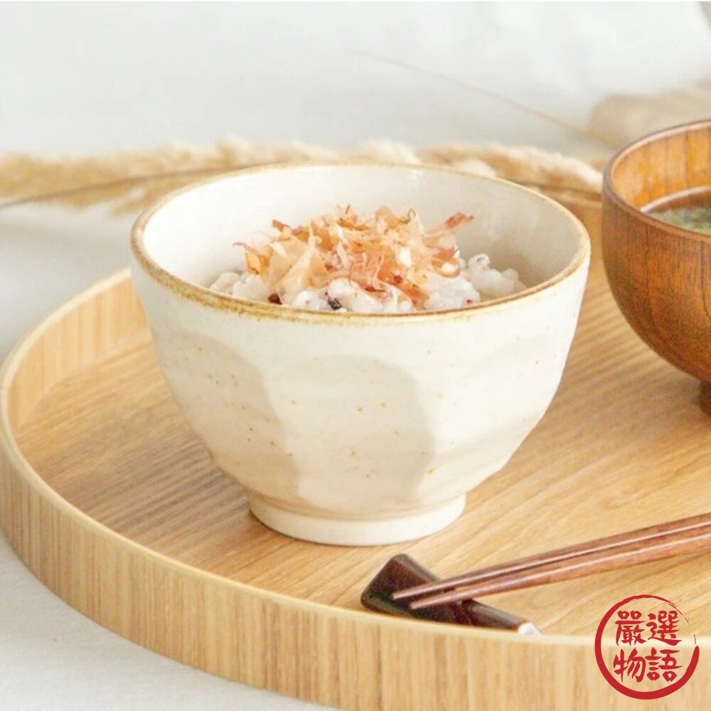 日本製 削角陶瓷飯碗 杏白色 飯碗 陶瓷碗 餐碗 湯碗 斗笠碗 日本碗 碗盤 日式碗 優格碗 可微波碗 日本進口-圖片-5
