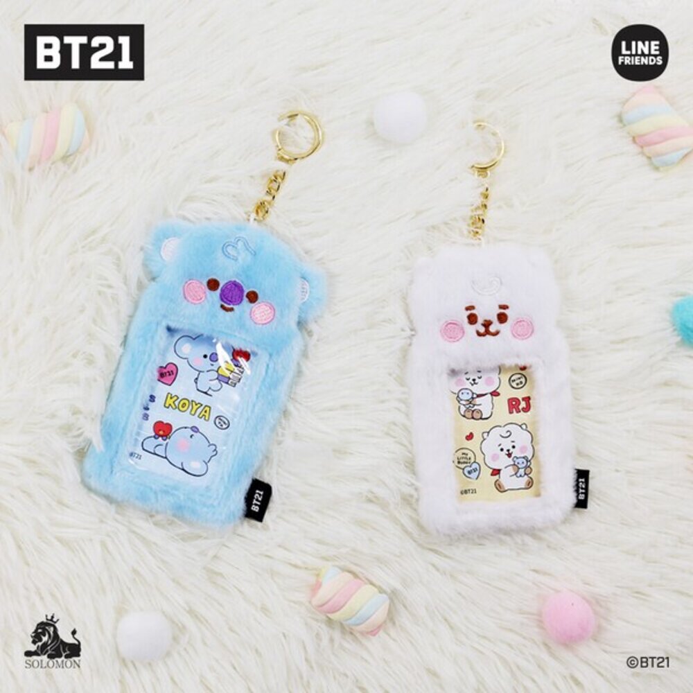 SF-020713-BT21 毛絨絨 卡夾 鑰匙圈 防彈少年團 | 證件套 證件卡套 悠遊卡套 卡套 證件夾 卡片套 悠遊卡夾 日本進口