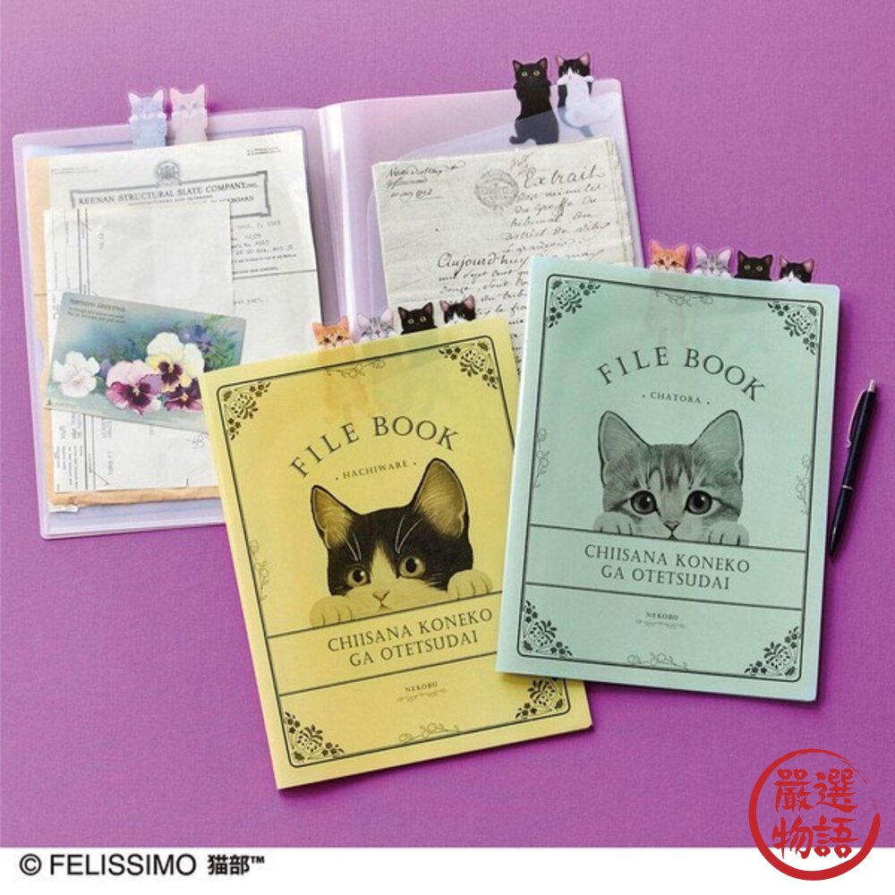 日本製 高顏值文具 A4 文件收納 信件收納 文件夾 資料夾 貓部 FELISSIMO 便籤 日本進口-圖片-1