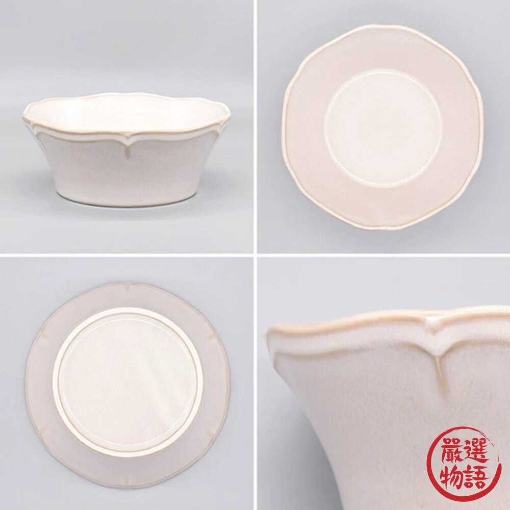 日本製 美濃燒 白瓷花瓣 陶瓷碗 沙拉碗 深碗 湯碗 水果 陶瓷 碗 碗盤 碗筷 瓷碗 餐具 陶瓷餐具 日本進口-圖片-6