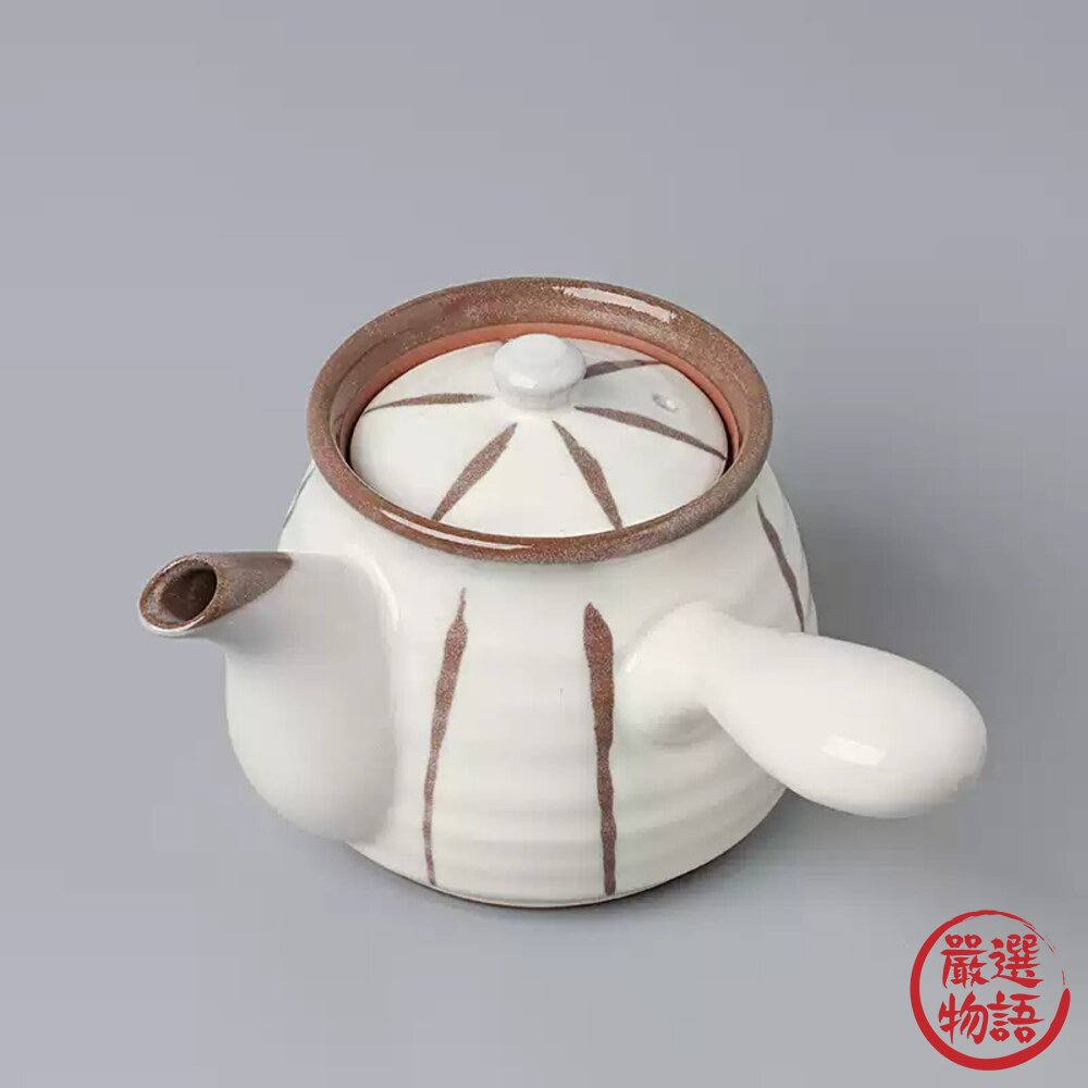 日本製 京十草六兵衛 茶壺 側把壺 陶瓷茶壺 附濾網 茶葉 茶海 茶具 陶壺 陶瓷 茶壺 美濃燒 壺 日本進口-圖片-2