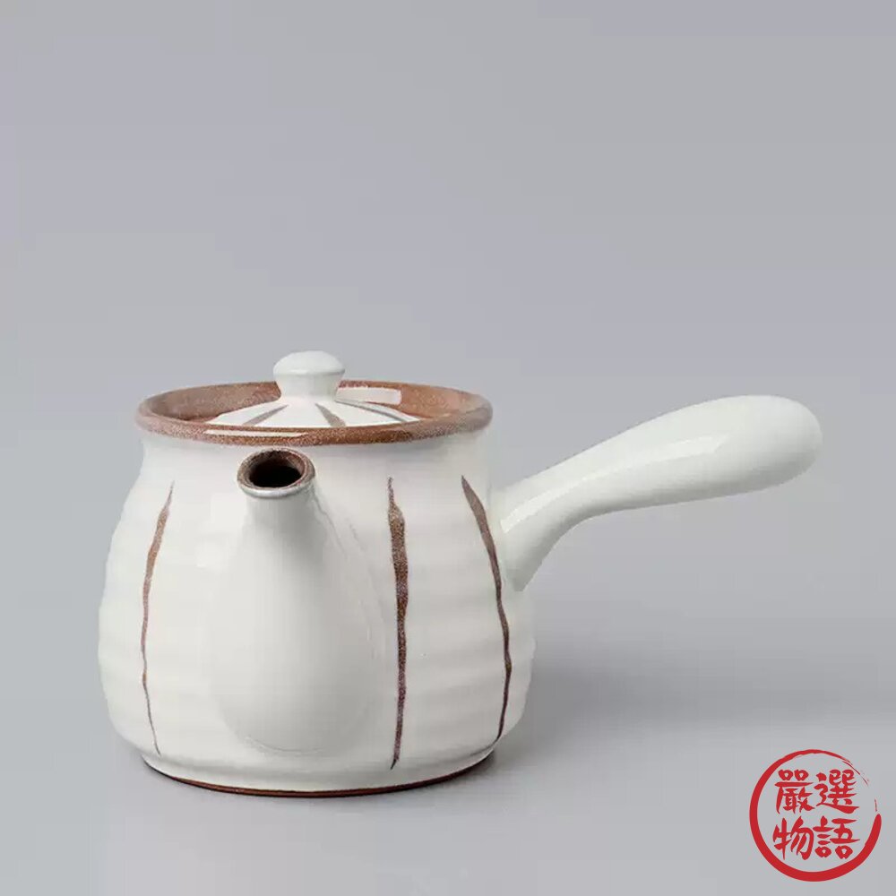 日本製 京十草六兵衛 茶壺 側把壺 陶瓷茶壺 附濾網 茶葉 茶海 茶具 陶壺 陶瓷 茶壺 美濃燒 壺 日本進口-圖片-3