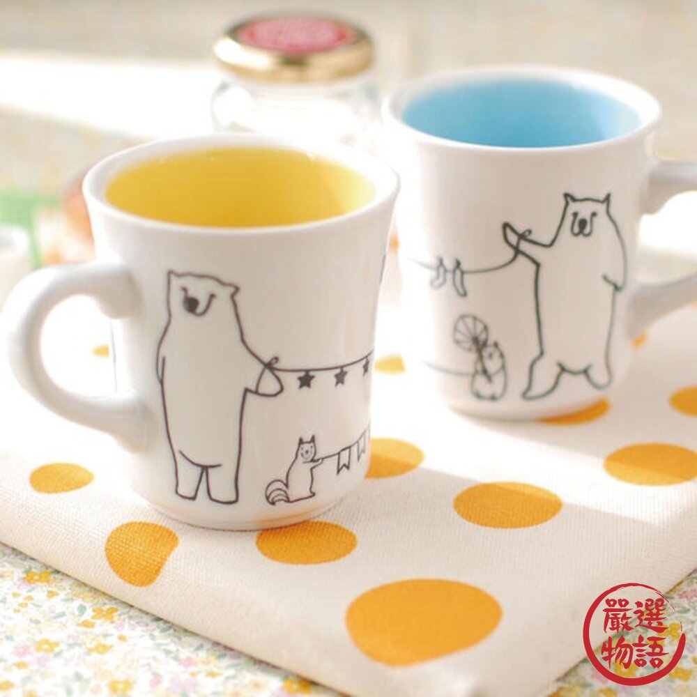 日本製美濃燒手繪北極熊馬克杯水杯對杯杯子咖啡杯牛奶杯兒童水杯陶瓷杯茶杯杯日本進口