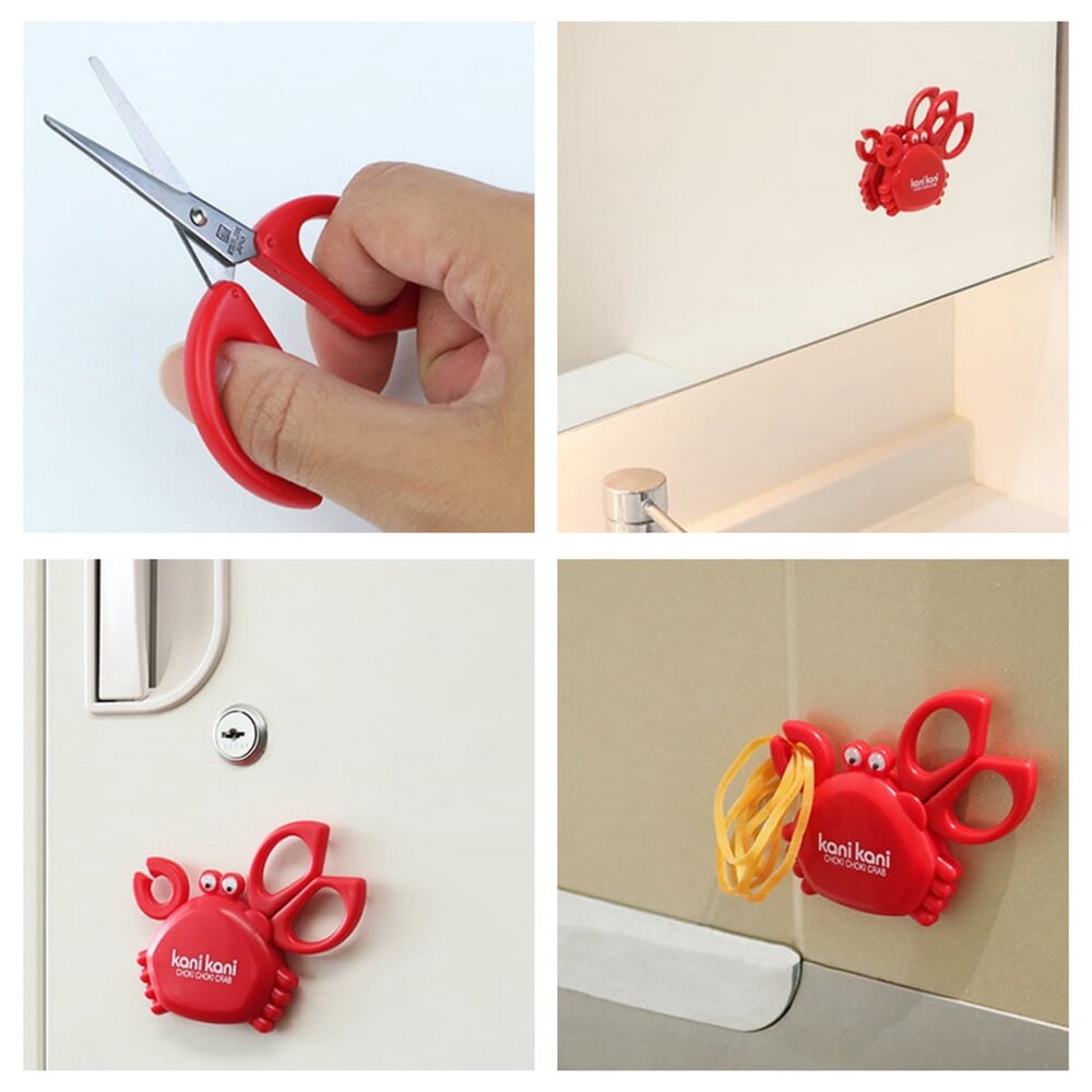 SF-020772-日本製 GREEN BELL 螃蟹 磁吸 食物剪刀 小剪刀 剪刀 廚房剪刀 日本剪刀 冰箱磁鐵  掛鉤 日本進口