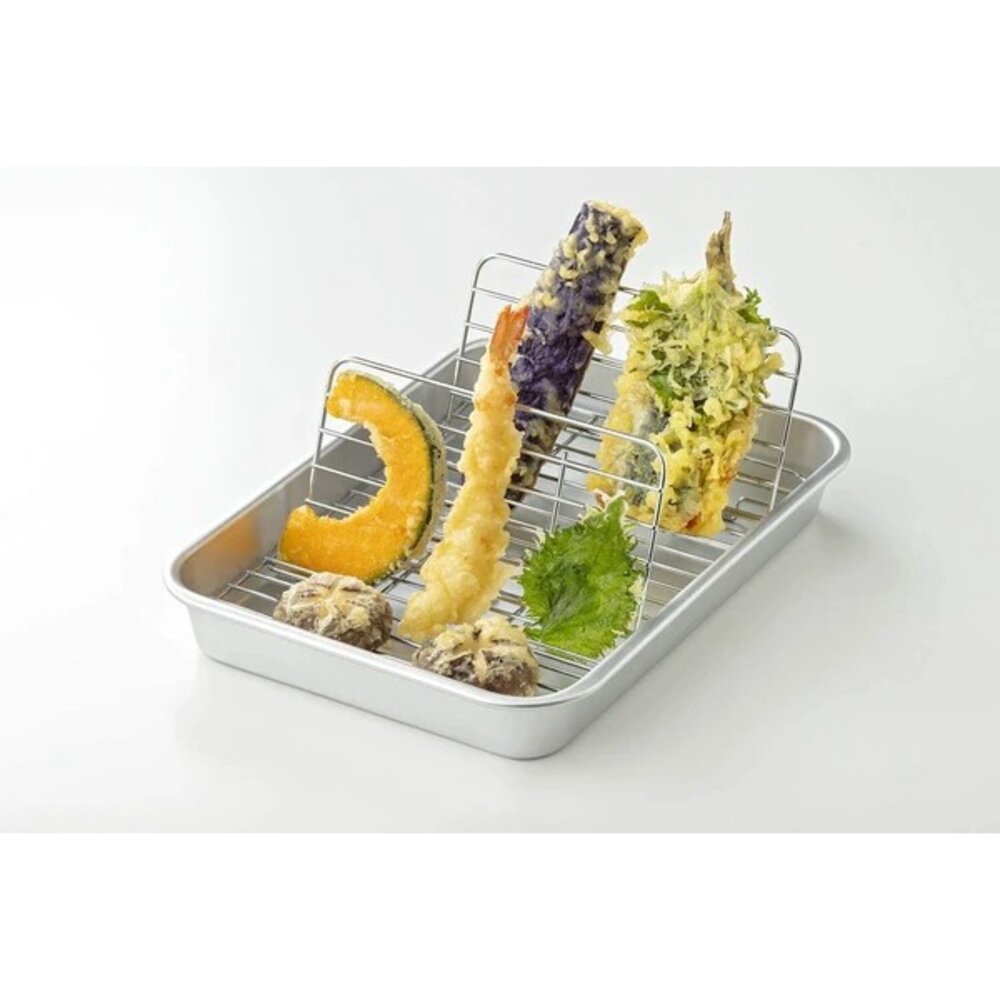 SF-020775-日本製 谷口金屬 可立式 瀝油盤 炸物瀝油盤 | 解凍盤 炸物盤 滴油盤 濾油盤 備料盤 炸物 肉品解凍 日本進口