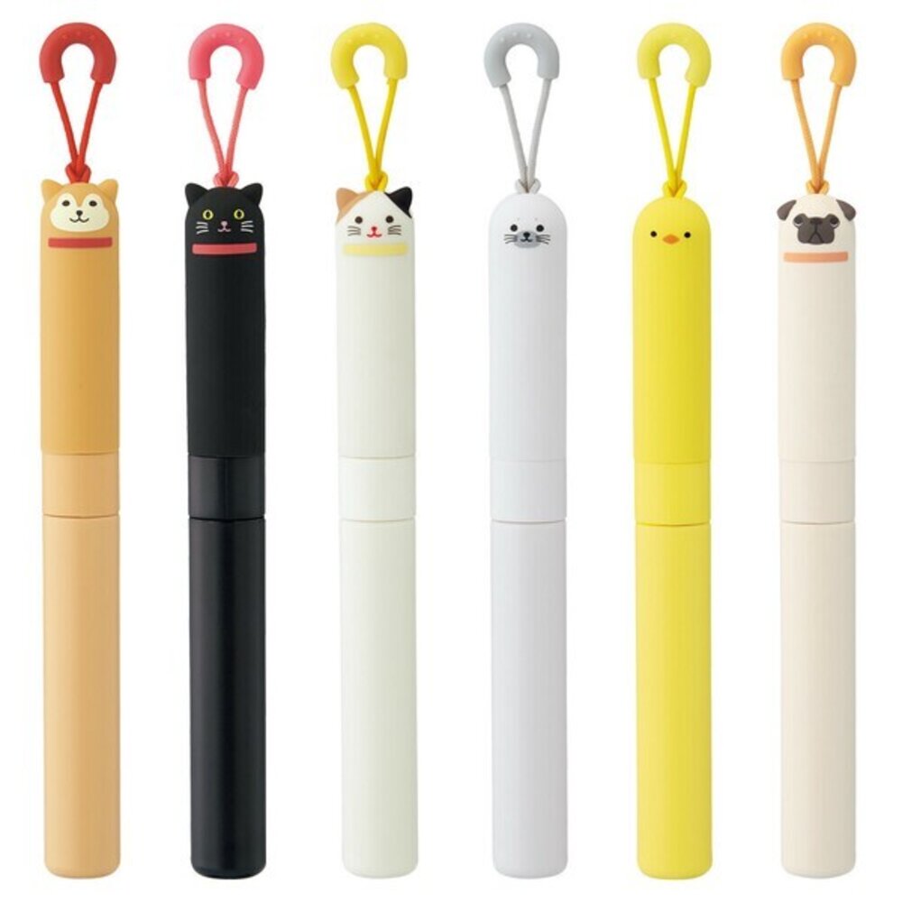 SF-020834-日本文具 可愛動物造型便攜剪刀 PuniLabo 隨身剪刀 附掛繩 筆型剪刀 剪刀 可愛文具 安全剪刀 日本進口