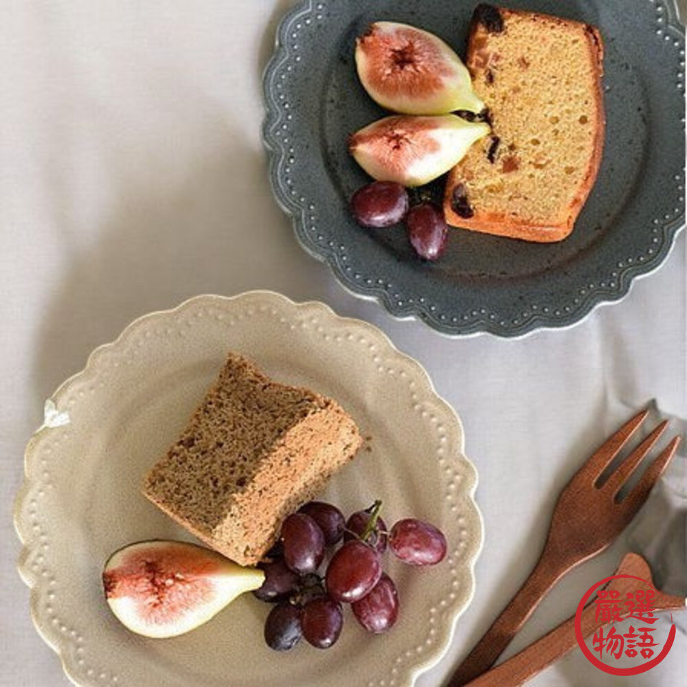 日本製 復古花邊餐盤 巴洛克浮雕 23cm 圓盤 陶瓷餐盤 美濃燒 蛋糕盤 點心盤 漂亮盤子 日本進口-圖片-4