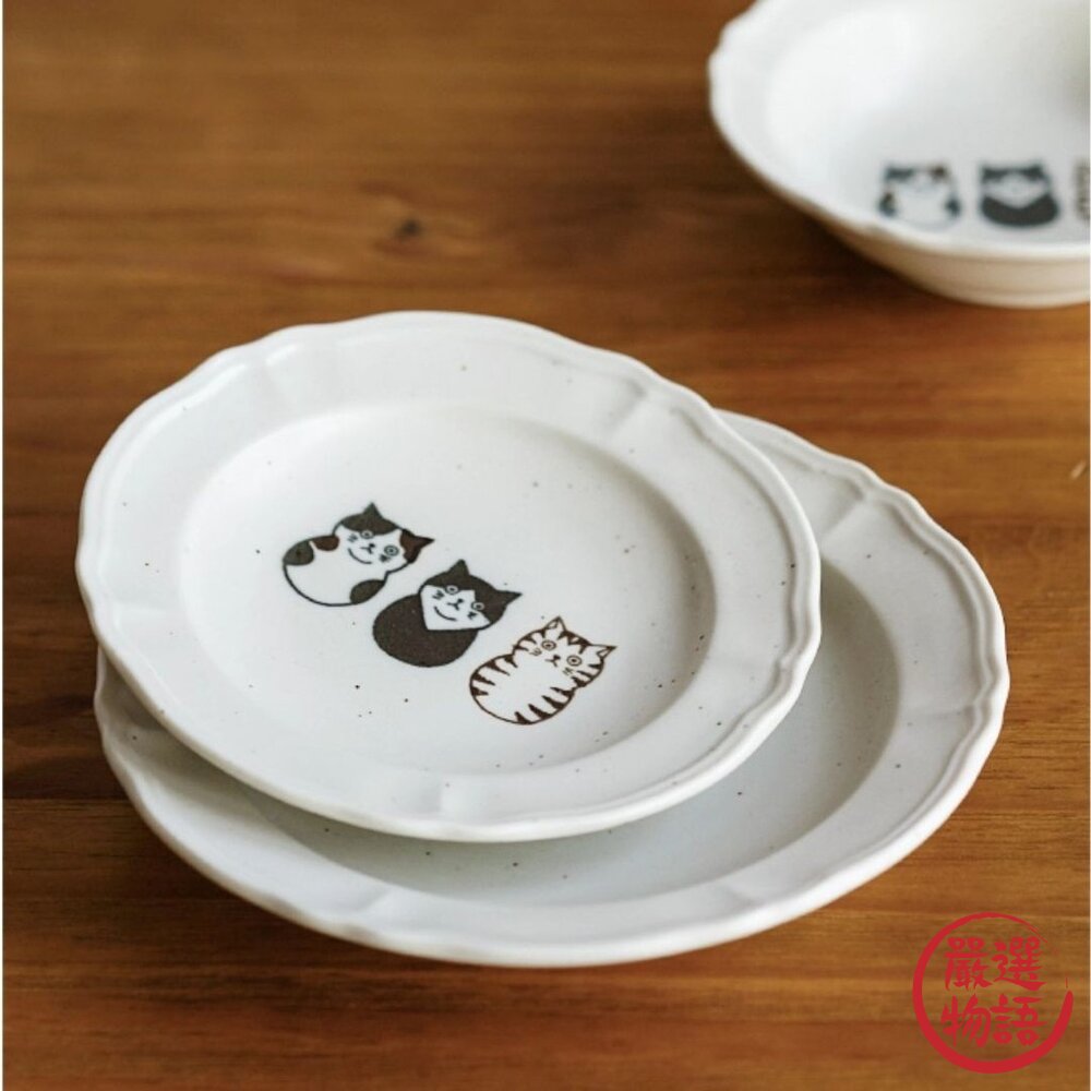 日本製 美濃燒 貓奴必收 三匹の猫 SHICHITA 陶瓷盤 小盤子 盤子陶瓷 日式碗盤 甜點盤 飾品盤-圖片-2
