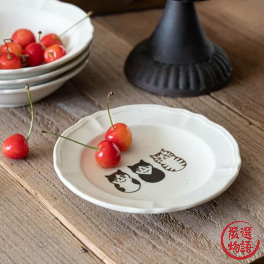 日本製 美濃燒 貓奴必收 三匹の猫 SHICHITA 陶瓷盤 小盤子 盤子陶瓷 日式碗盤 甜點盤 飾品盤-圖片-3