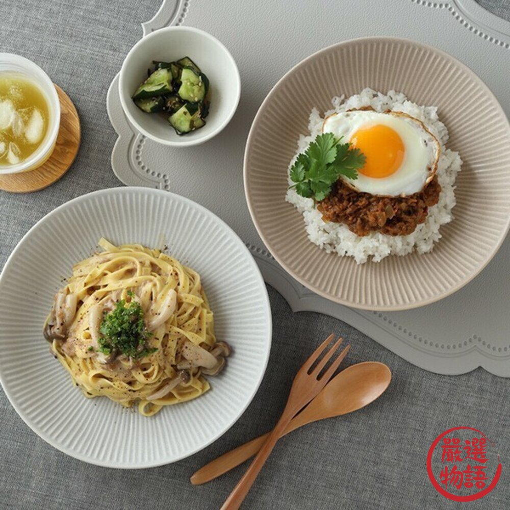 SF-020876 - 日本製 23CM 簡約大盤 圓盤 美濃燒 陶瓷盤子 深盤 圓盤 多用盤 日本餐盤 義大利麵盤 主菜盤 日本進口