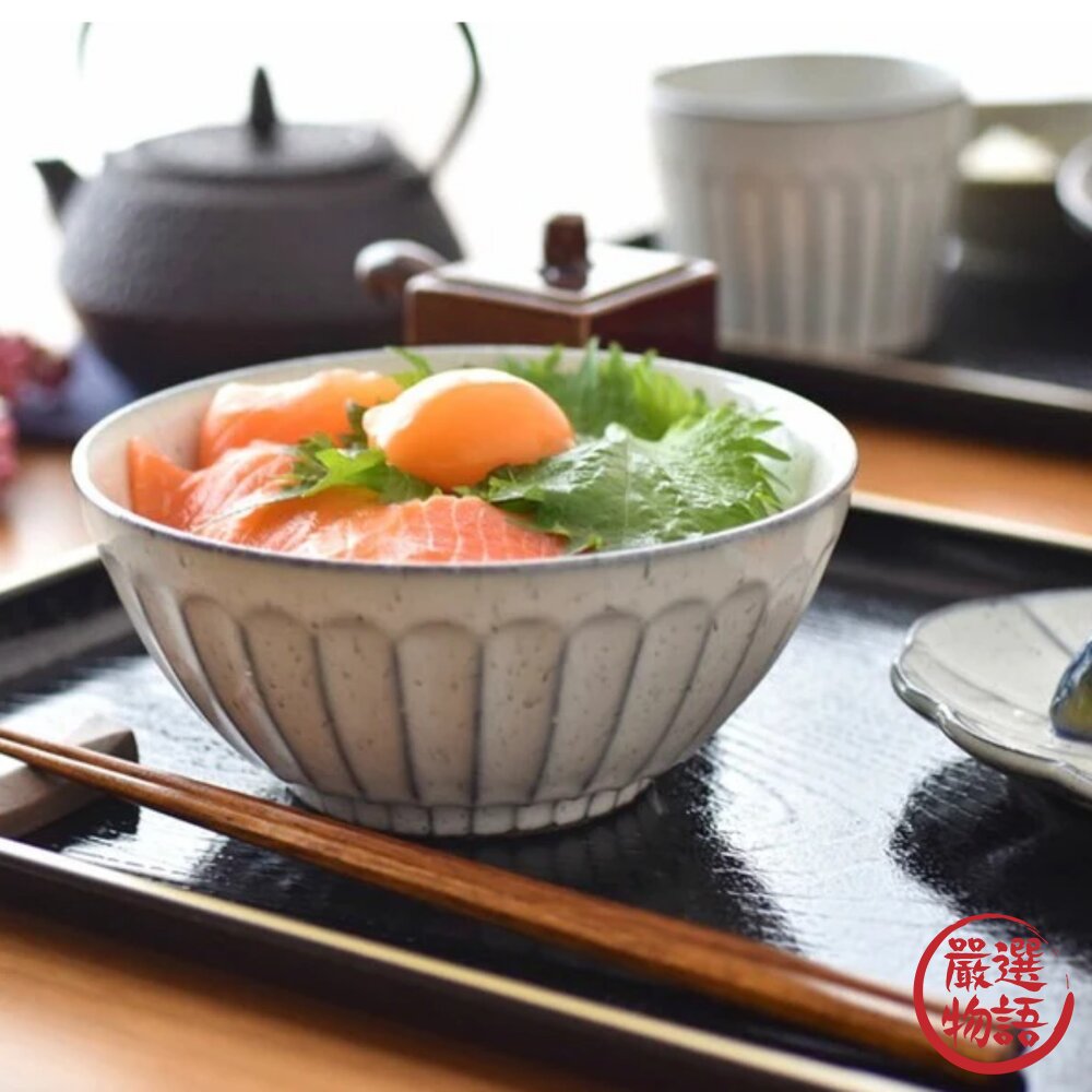 日本製見谷陶器 飯碗 白灰窯茶碗 夫妻碗 | 日本製飯碗 粉引刻紋 小碗 陶瓷碗 對碗 owl飯碗 日本進口-圖片-1