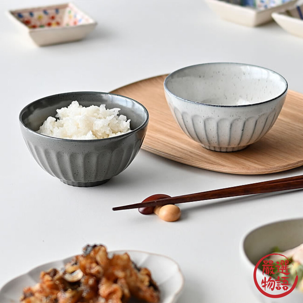 日本製見谷陶器 飯碗 白灰窯茶碗 夫妻碗 | 日本製飯碗 粉引刻紋 小碗 陶瓷碗 對碗 owl飯碗 日本進口-圖片-2