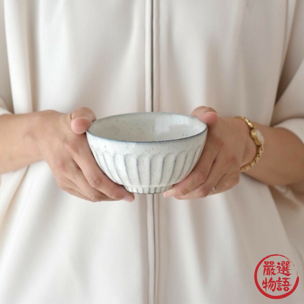 日本製見谷陶器 飯碗 白灰窯茶碗 夫妻碗 | 日本製飯碗 粉引刻紋 小碗 陶瓷碗 對碗 owl飯碗 日本進口-圖片-4