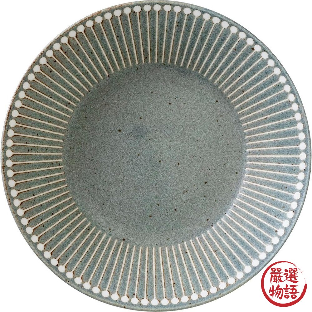 日本製 Albee 美濃燒盤子 十草紋窯變釉 高質感磁器餐盤 22.5cm 藍灰色 深碗 沙拉盤 麵碗 日本進口-圖片-3
