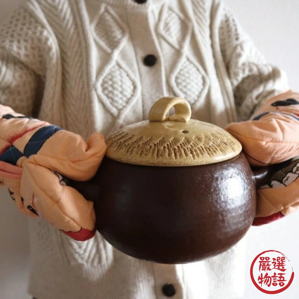 日本 萬古燒 陶鍋 土鍋 橡果造型三合鍋 1700ml  炊飯 湯鍋 砂鍋 煮粥 火鍋 1~3人用 日本進口-圖片-4