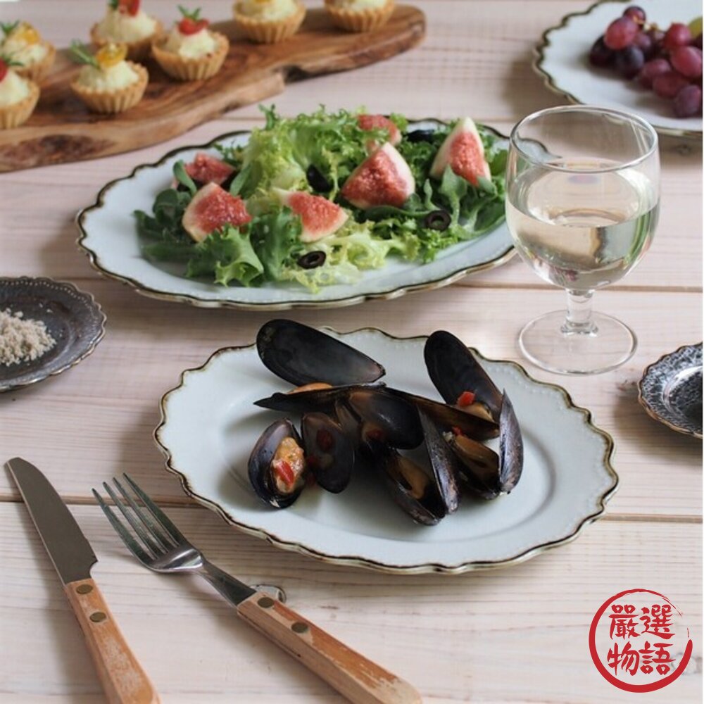 日本 美濃燒 餐盤 omnis 花邊餐盤 | 圓盤 陶瓷餐盤 橢圓盤 義大利麵盤 主餐盤 盤子 封面照片