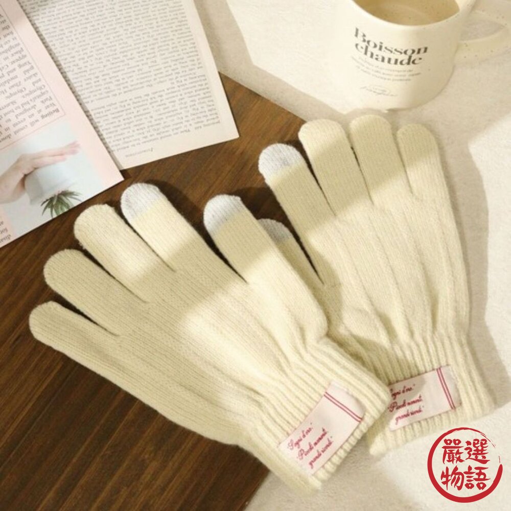 可划手機 刷毛保暖手套 男女通用 滑雪手套 防寒手套 針織手套 觸控手套 保暖手套 冬天必備 日本進口-圖片-3