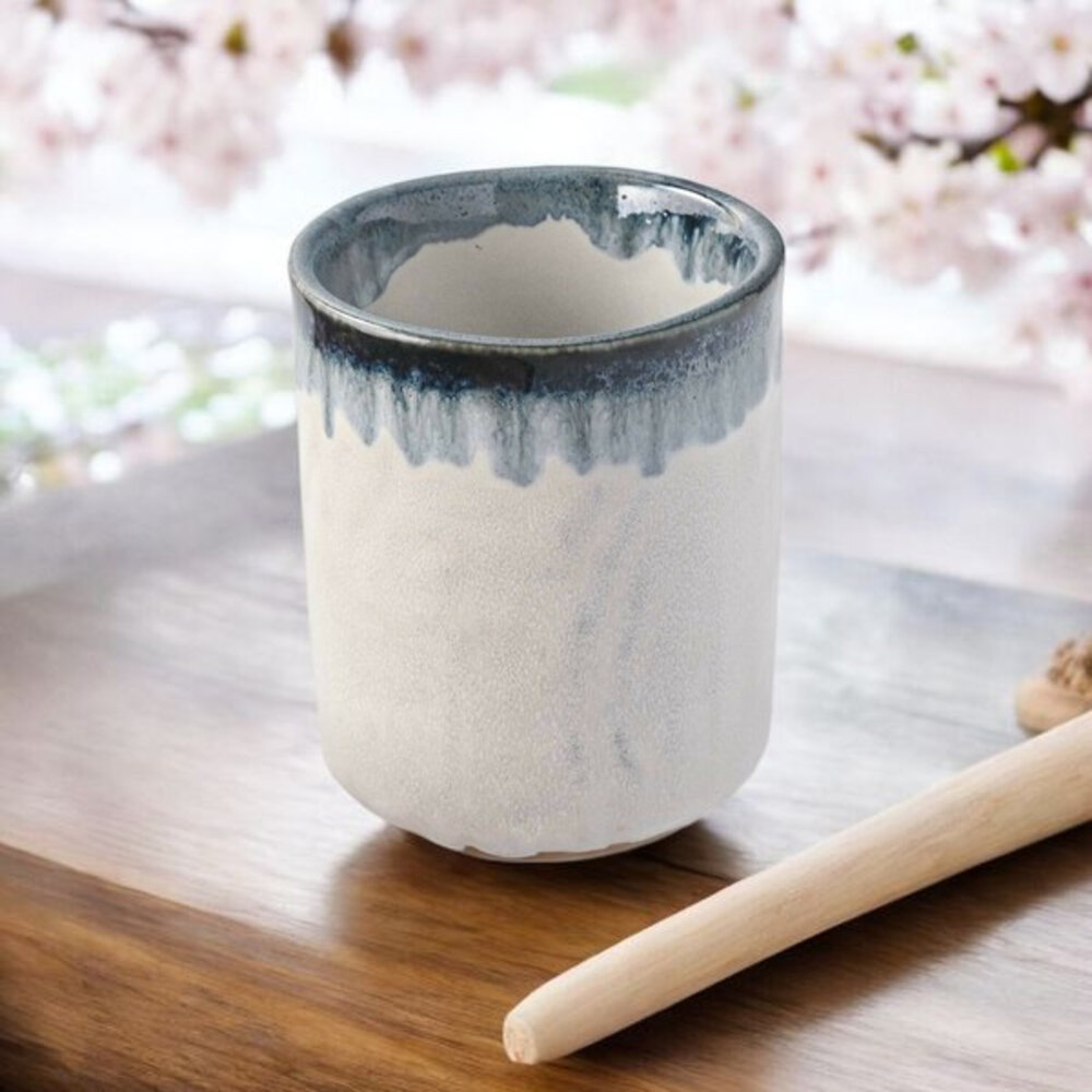 SF-020938-日本 美濃燒 手工茶杯 品茶  藍染漸層 湯吞 日式茶杯 310cc 杯子 咖啡杯 壽司湯吞 日本茶杯 日本進口