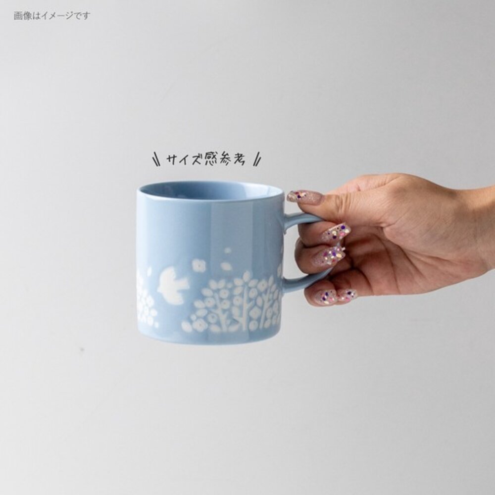 SF-020953-日本美濃燒馬克杯 陶瓷杯 咖啡杯  LINTU 小鳥 植物 | 美濃燒 馬克杯 杯子 兩色  咖啡杯 300ml