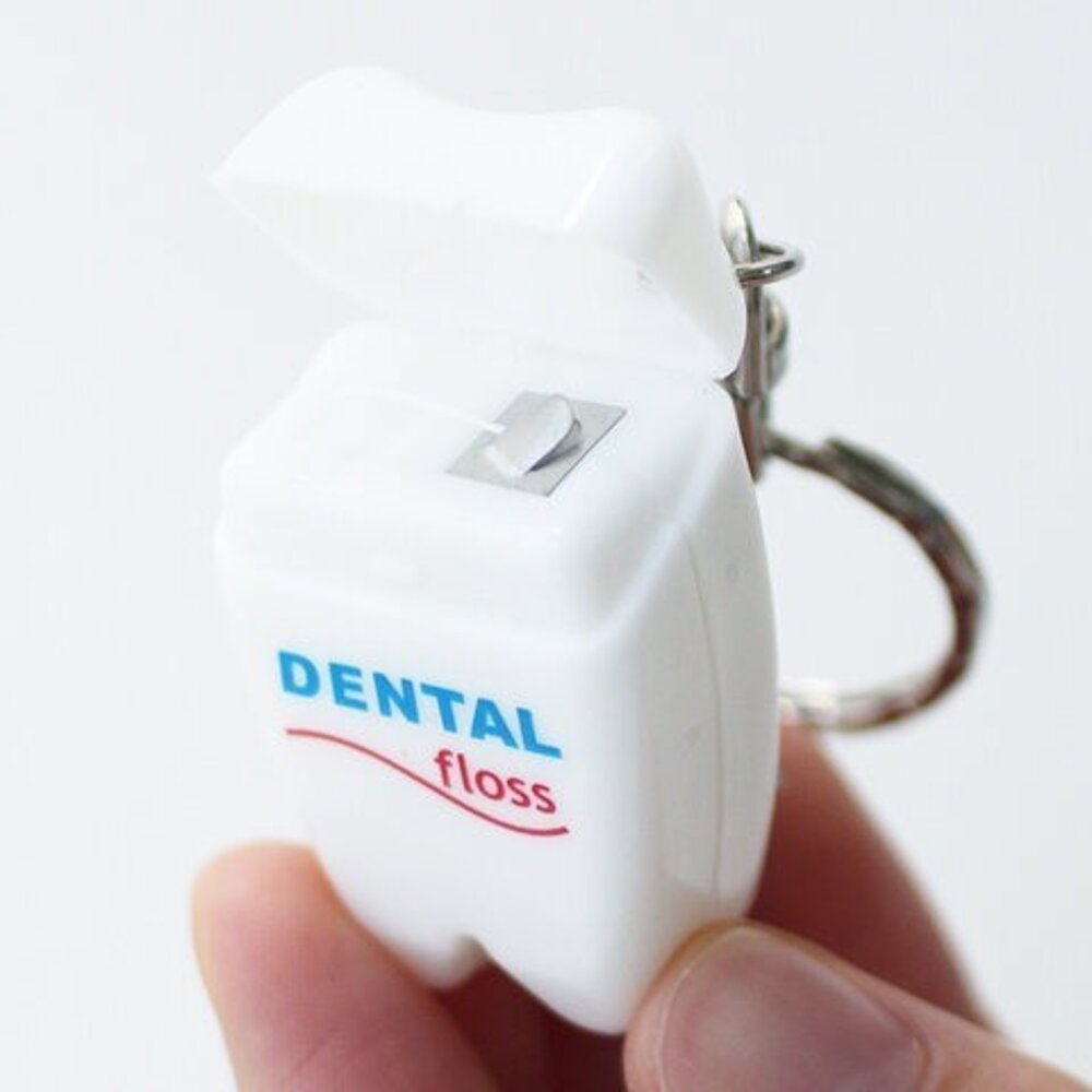 SF-020994-牙線鑰匙圈 日本 DULTON 真的有牙線 鑰匙圈 攜帶式牙線盒 牙線 牙齒清潔 剔牙 預防蛀牙 隨身攜帶 創意禮物 日