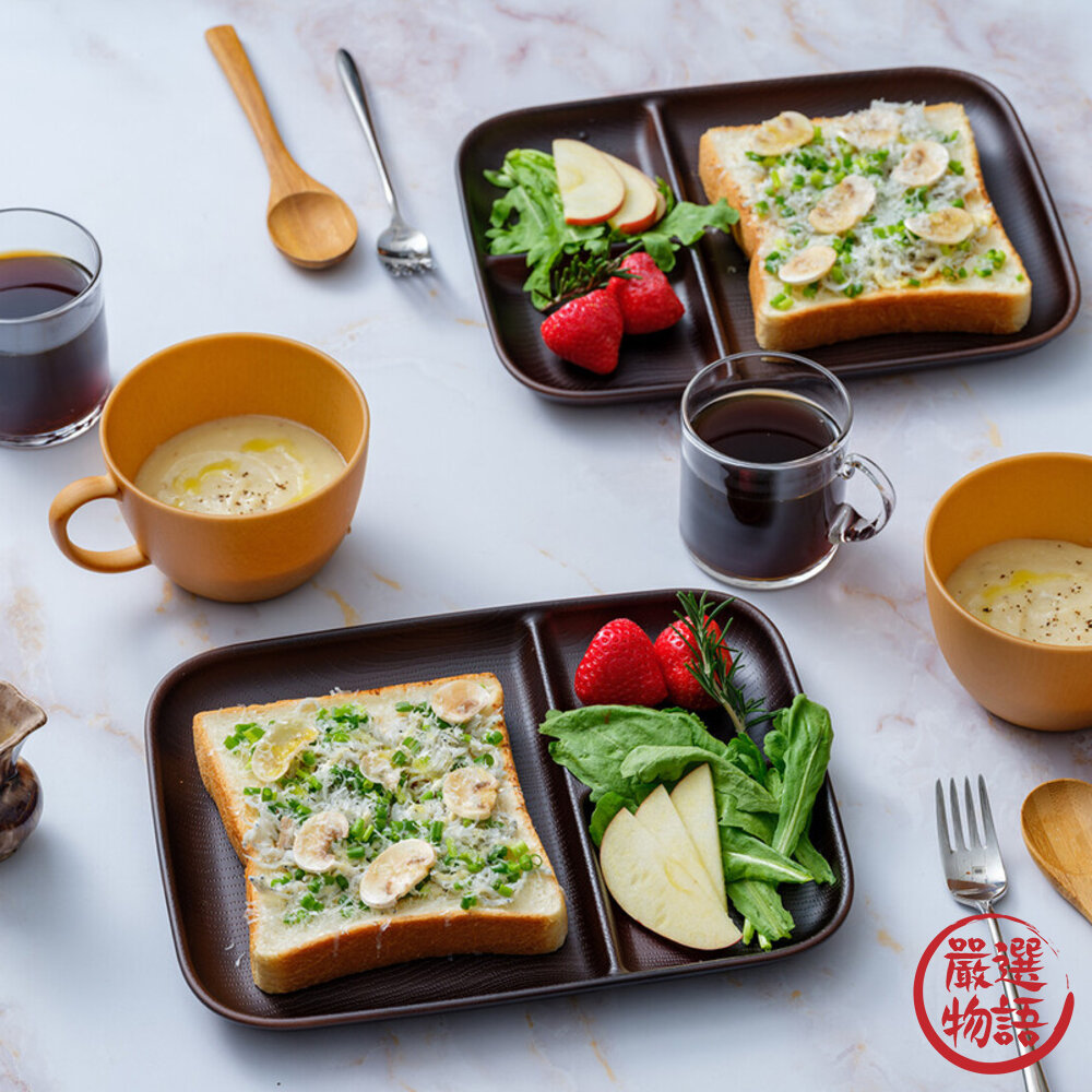 日本製 NH home 木紋麵包盤 分隔盤 輕量盤 露營 野餐 麵包 烤肉 可堆疊 餐具 耐摔-圖片-3