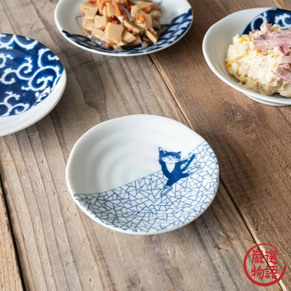 日本貓奴必收 碟盤碗 SHICHITA 最新貓咪 日本進口 全五款 美濃燒 插畫貓 貓奴 陶瓷 小菜碟 小缽 淺盤-圖片-2