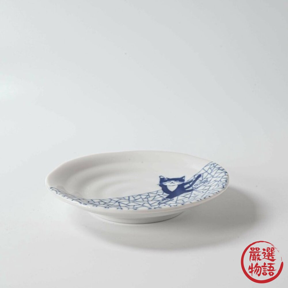 日本貓奴必收 碟盤碗 SHICHITA 最新貓咪 日本進口 全五款 美濃燒 插畫貓 貓奴 陶瓷 小菜碟 小缽 淺盤-圖片-5