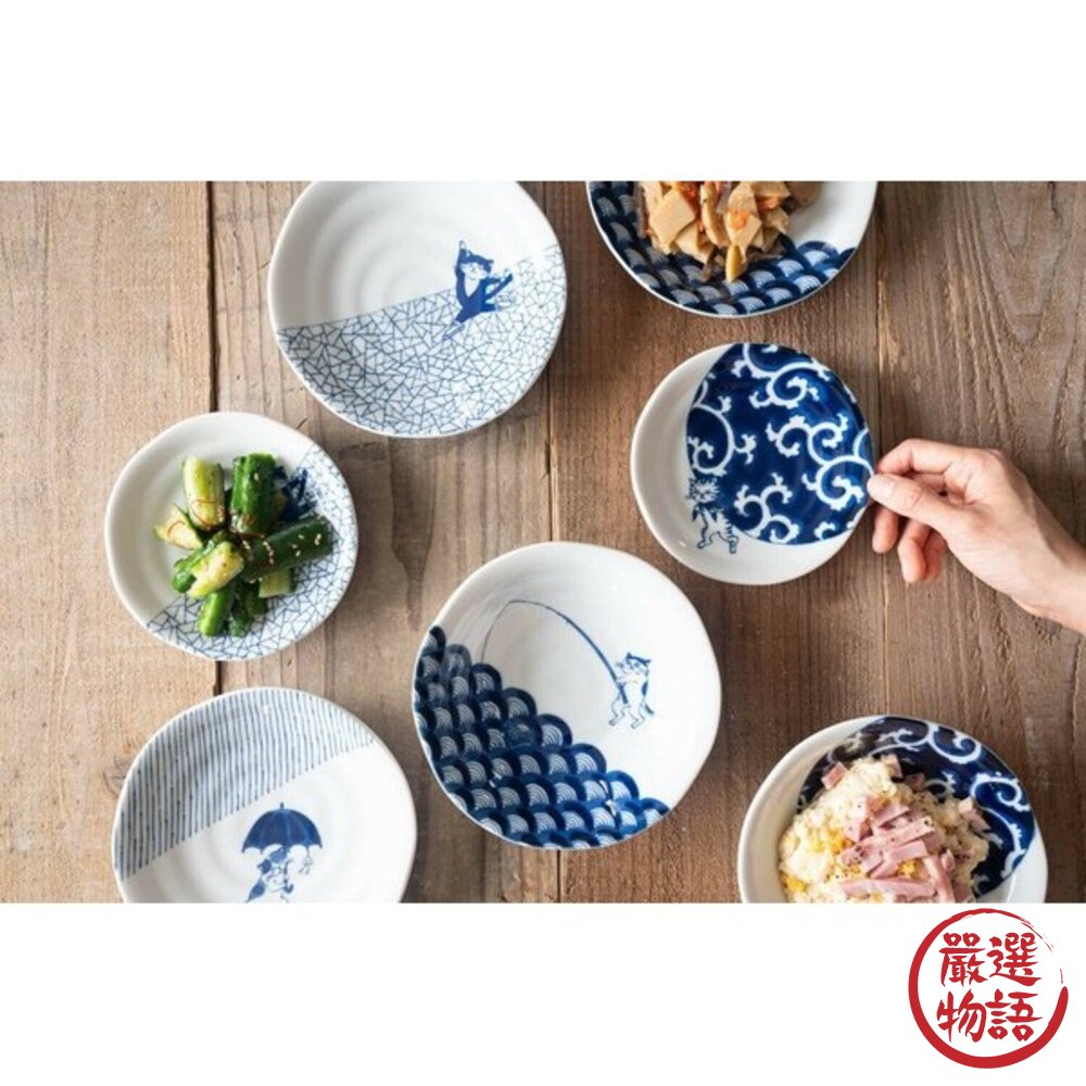 日本貓奴必收 碟盤碗 SHICHITA 最新貓咪 日本進口 全五款 美濃燒 插畫貓 貓奴 陶瓷 小菜碟 小缽 淺盤-圖片-8